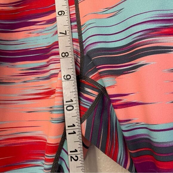 Zella Womens Stretch hi rise full length Leggings colorful rainbow sunset -L - Picture 6 of 10